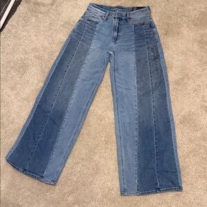 American Eagle Outfitters Two-Tone Flare Jeans